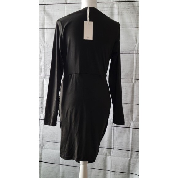 Grace Karin Long Sleeve Ruched Wrap Pencil Dress Sz L - Picture 4 of 6